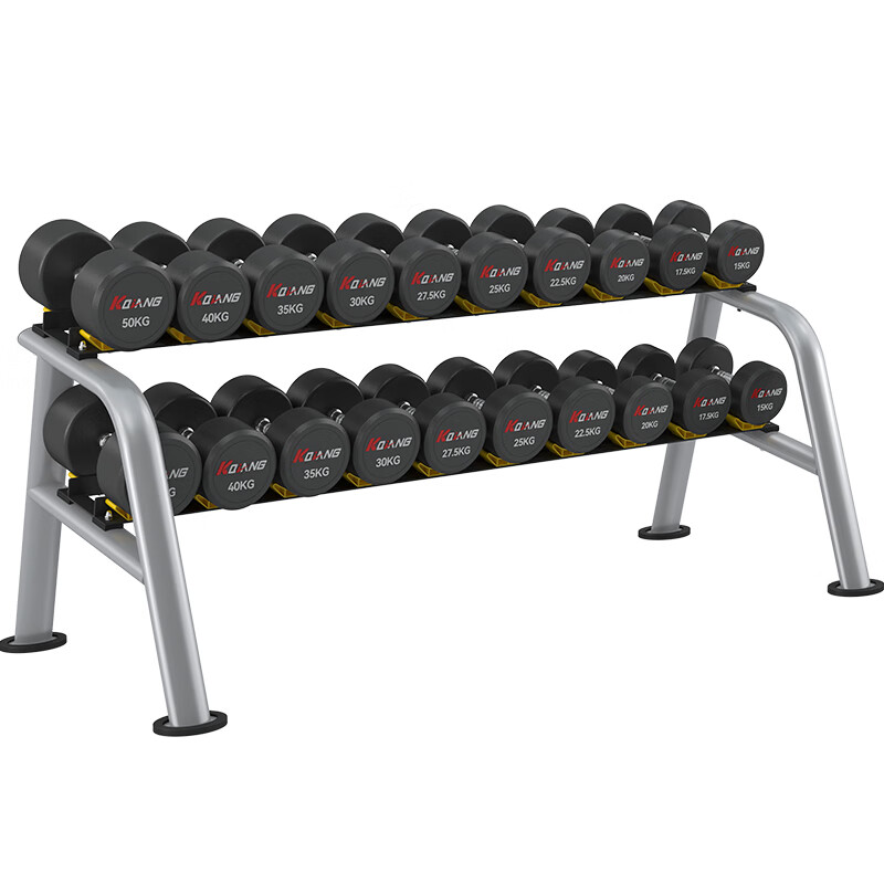 多宝电竞家用商用十付PEV哑铃套装含哑铃架健身器材YL-P565