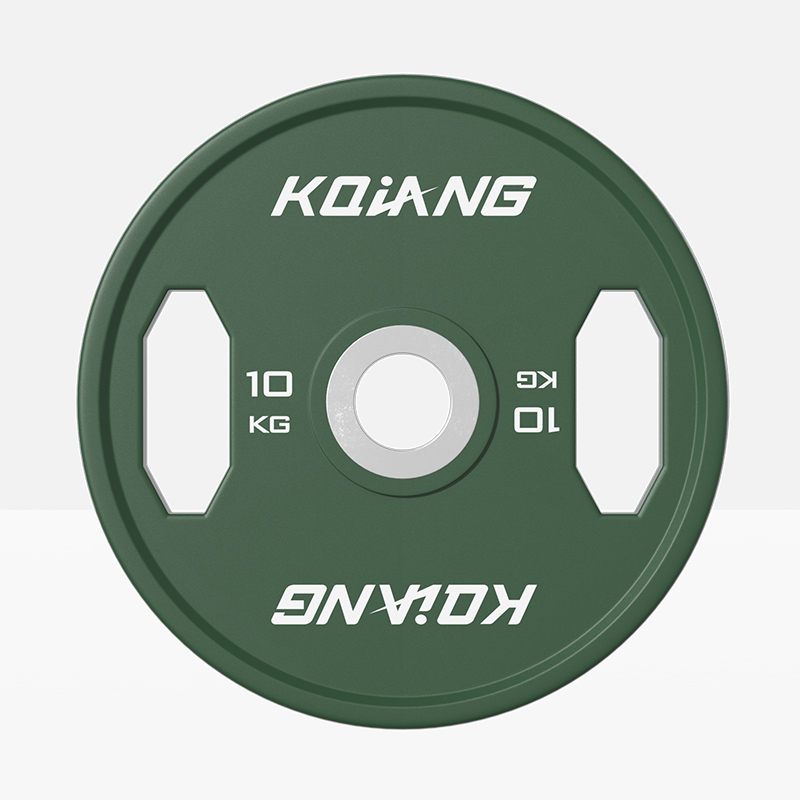 多宝电竞CPU彩色橡胶环保无味杠铃片举重力量举杠铃举重片 10kg